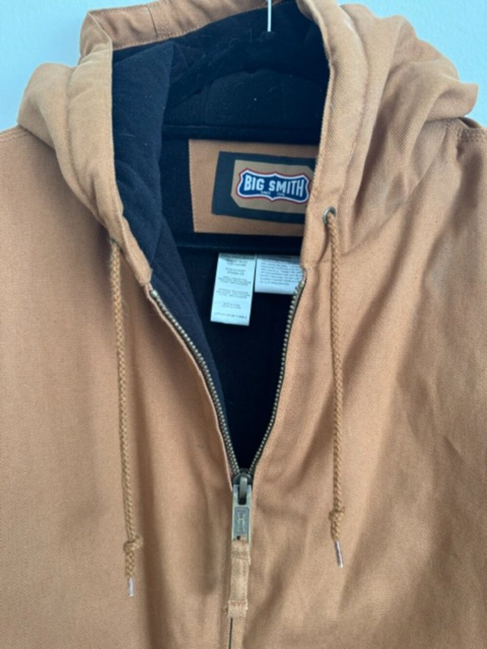 Vintage Big Smith Hooded Duck Canvas Insulated Jacket 2XL Reg Brown - Picture 10 of 14